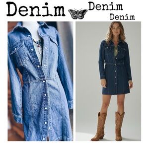 Denim Dress  Pearl Snap Front
